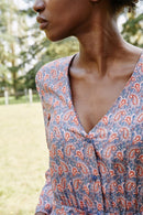 Karl Marc John - Robe Midi Rito - Bleu Marine Et Corail