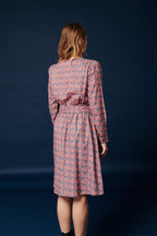 Karl Marc John - Robe Trapèze Rilan - Bleu Marine Et Corail