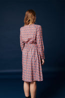 Karl Marc John - Vestido trapecio Rilan - Azul marino y coral
