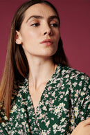 Karl Marc John - Vestido cruzado Ryahana - Verde oscuro y crudo