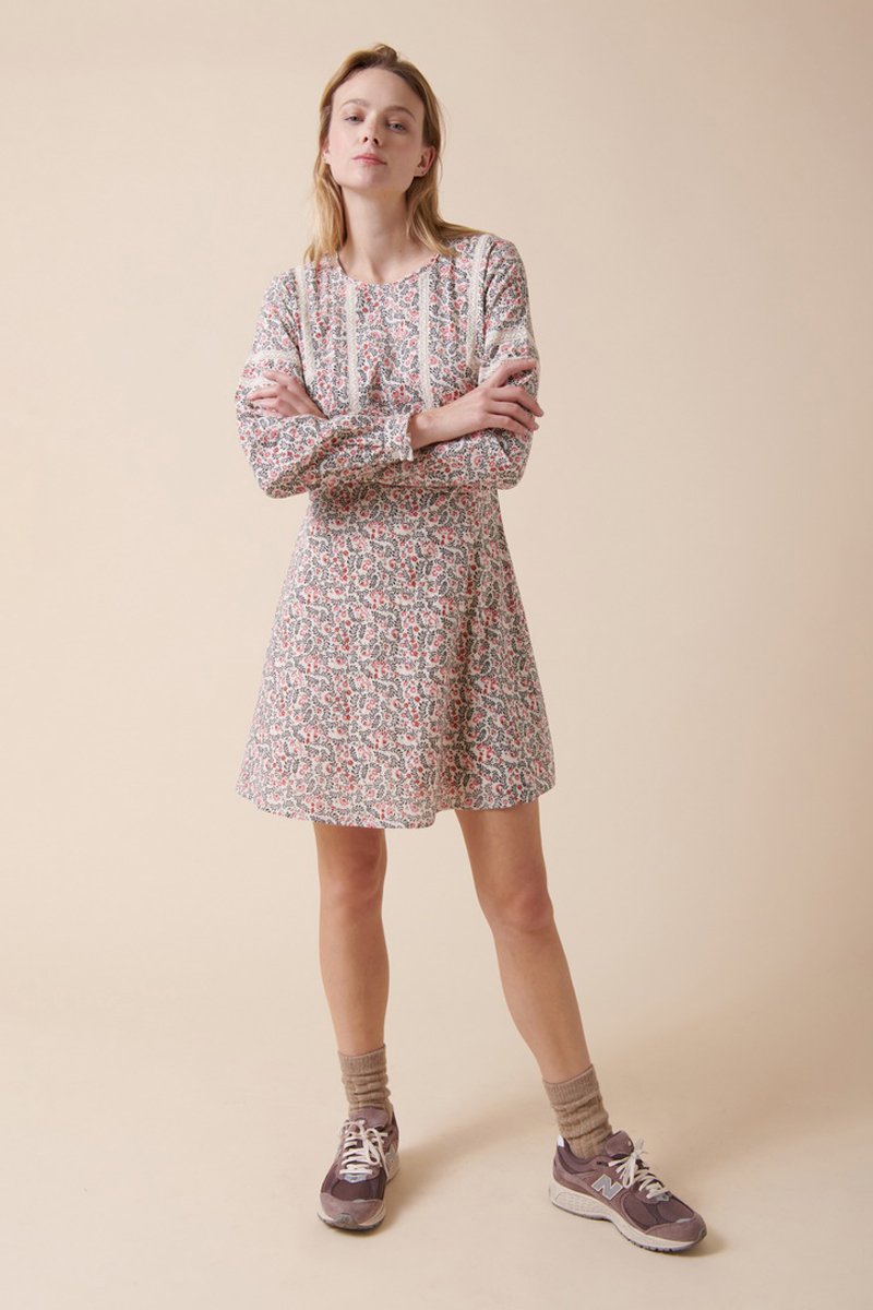 Karl Marc John - Vestido trapecio Rise - Crudo y rojo