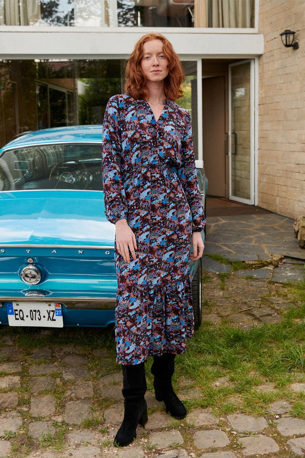 Karl Marc John - Rachelita Midi Dress - Burgundy And Sky