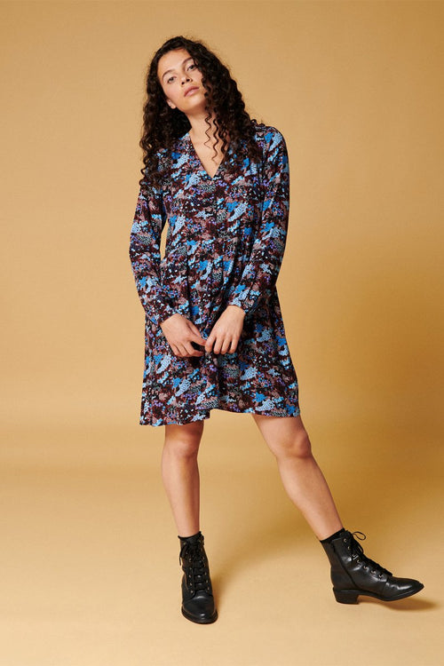 Karl Marc John - Ruken Trapeze Dress - Burgundy And Sky