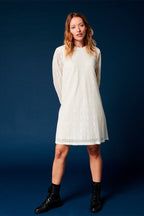 Vestido Recto de Encaje Rymos - Crudo
