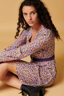 Karl Marc John - Vestido trapecio Rozen - Púrpura y amarillo