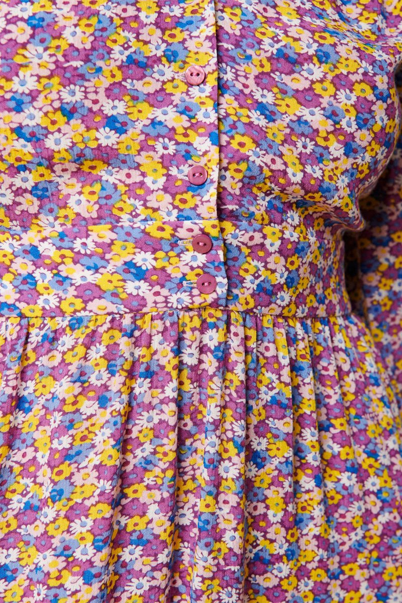 Karl Marc John - Vestido trapecio Rozen - Púrpura y amarillo
