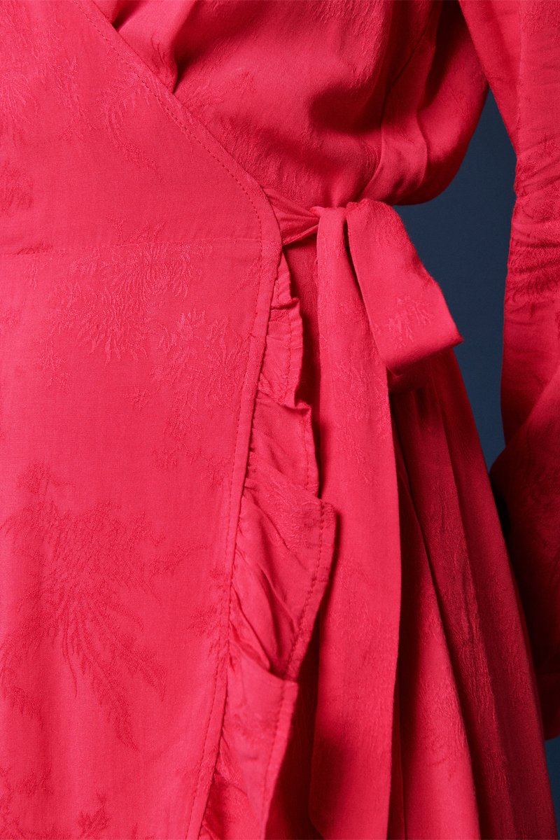 Karl Marc John - Vestido Cruzado Rossie - Rojo