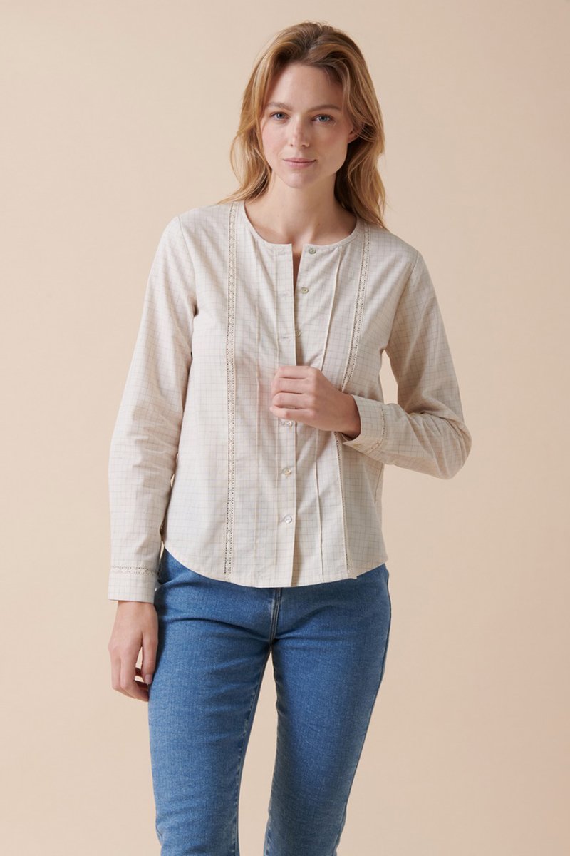 Blusa Chapada de Lino - Blanco
