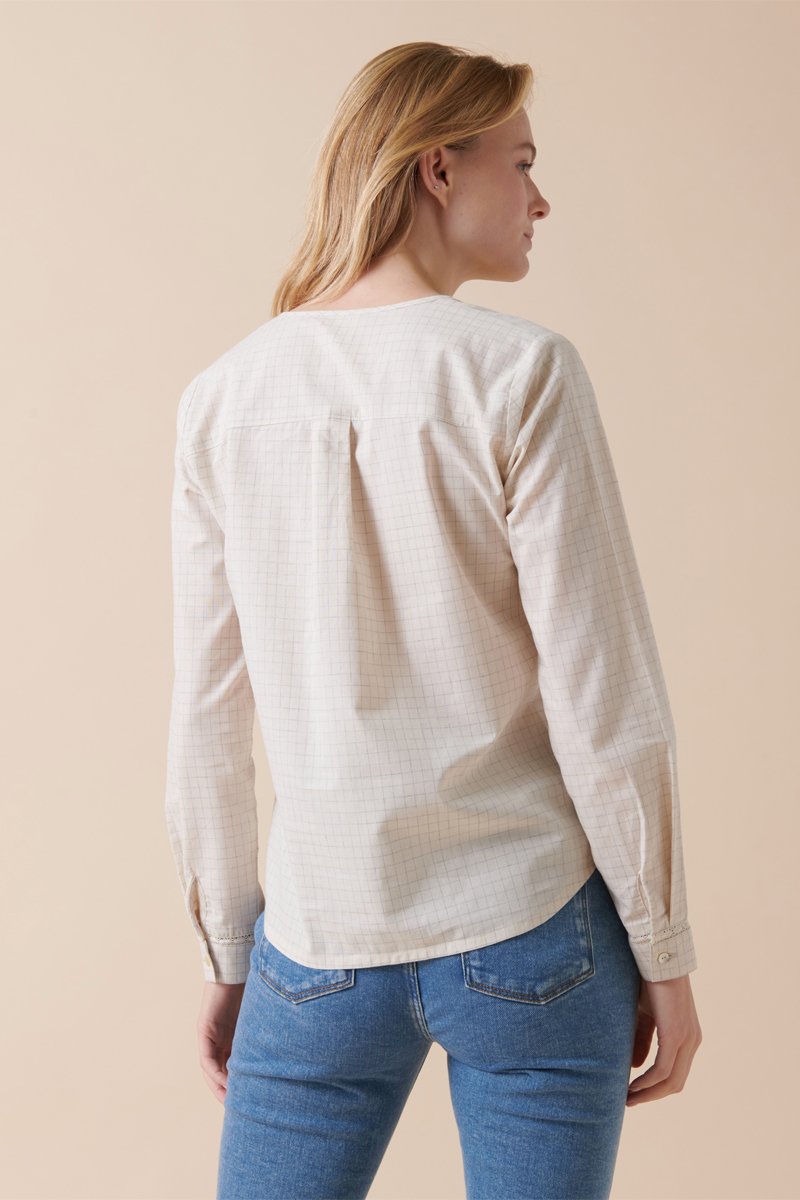 Blusa Chapada de Lino - Blanco
