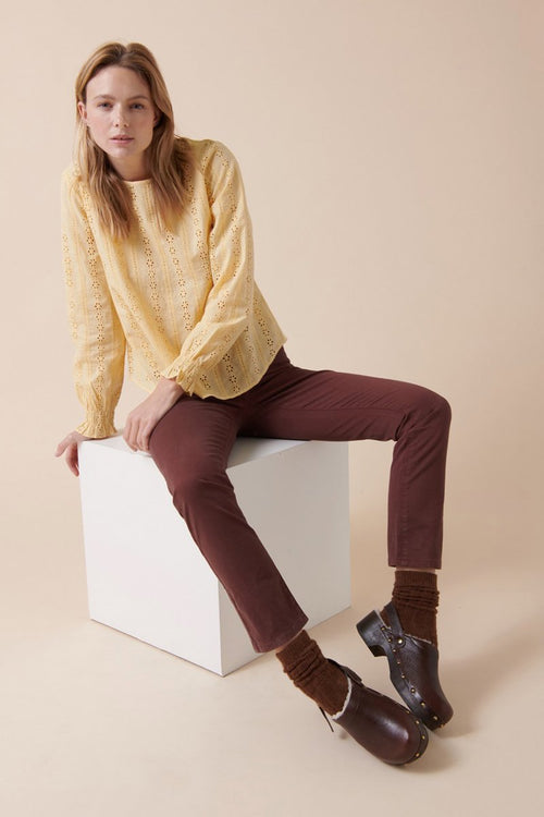 Karl Marc John - Tebessa English Embroidery Blouse - Yellow