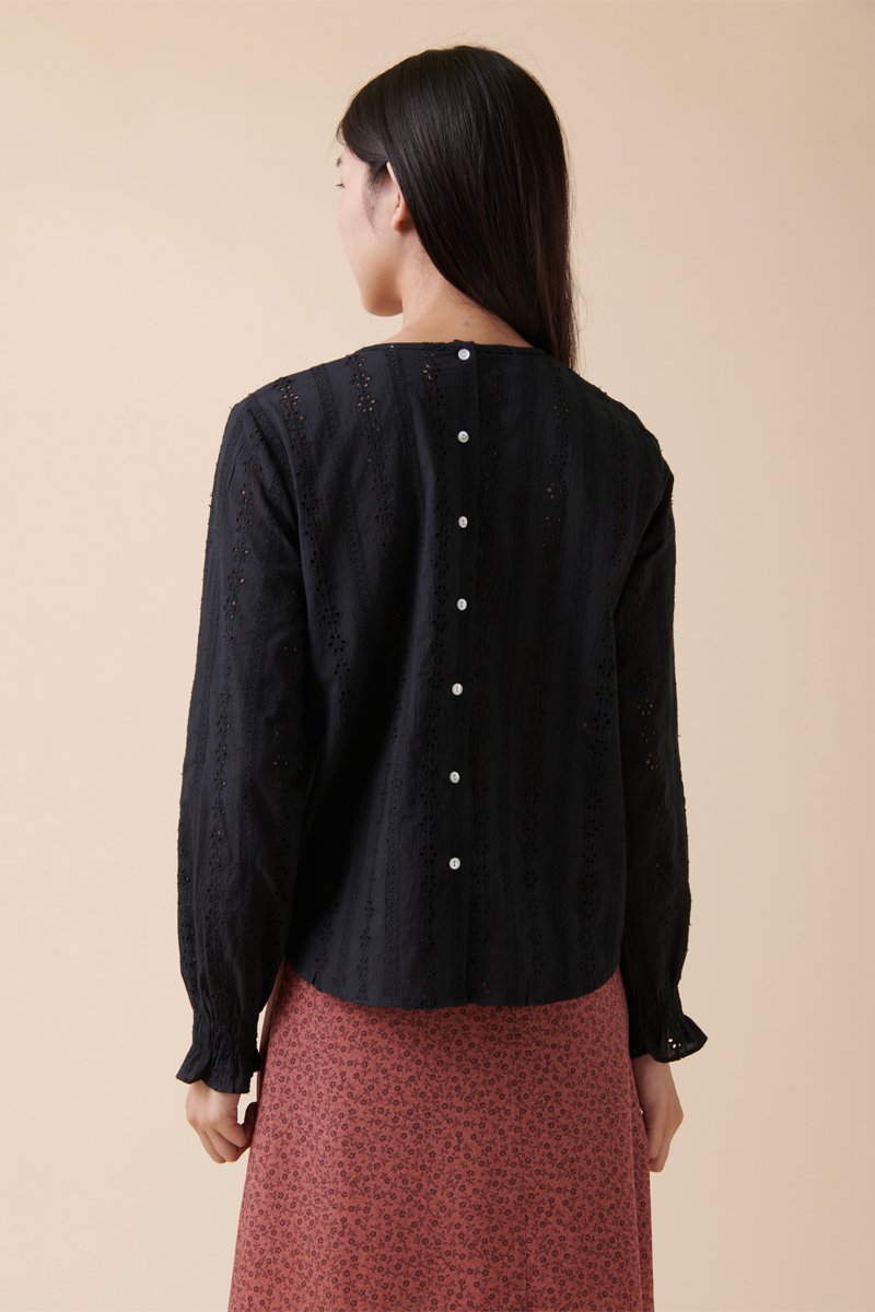 Blouse En Broderie Anglaise Tebessa - Noir
