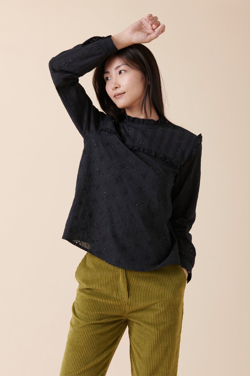 Blouse En Broderie Anglaise Theron - Noir