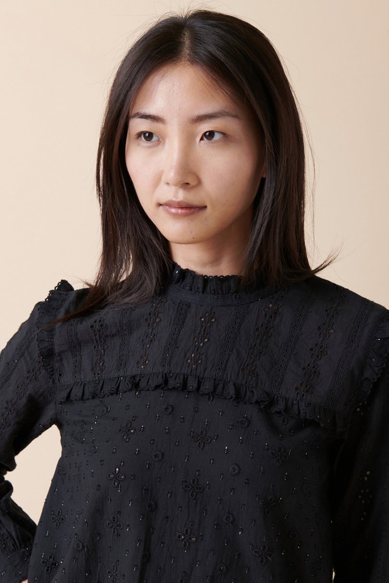 Blouse En Broderie Anglaise Theron - Noir