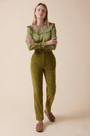 Blouse En Broderie Anglaise Thiel - Vert Olive