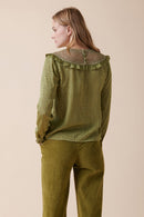 Blouse En Broderie Anglaise Thiel - Vert Olive