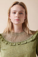 Blouse En Broderie Anglaise Thiel - Vert Olive