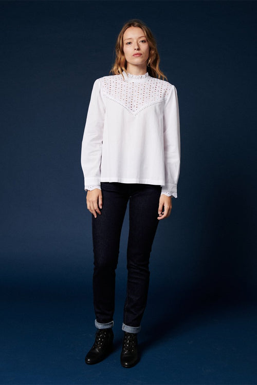 Blouse Cicek - Blanc