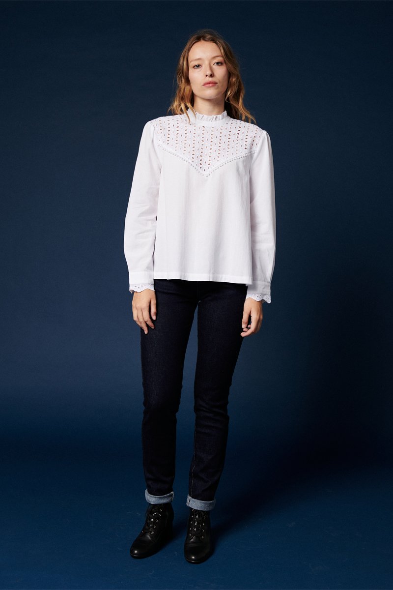 Blouse Cicek - Blanc