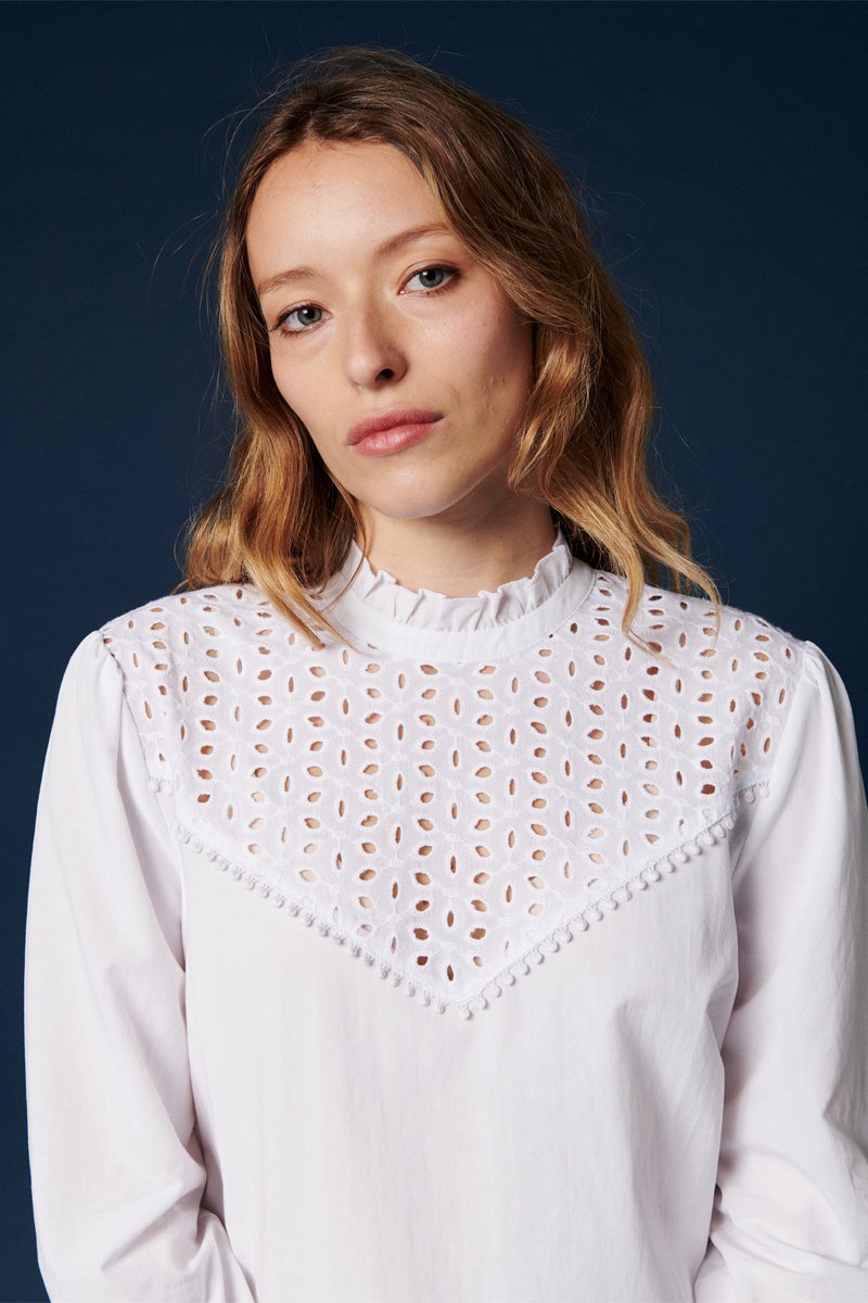 Blouse Cicek - Blanc