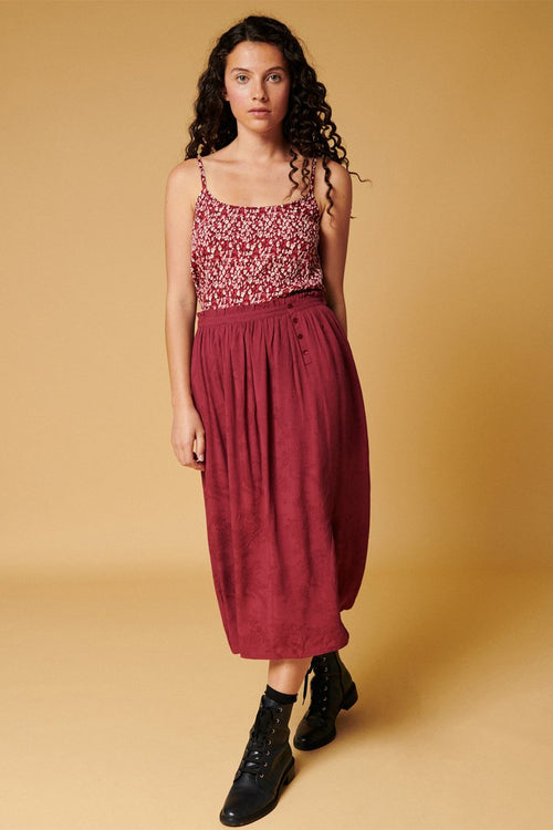 Karl Marc John - Jaeger High Waisted Midi Skirt - Burgundy