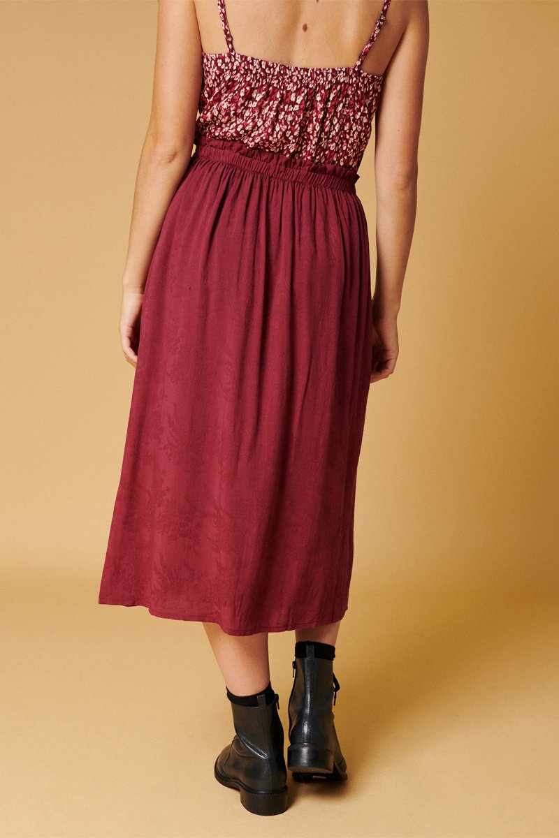 Karl Marc John - Jaeger High-Waisted Midi Skirt - Bordeaux