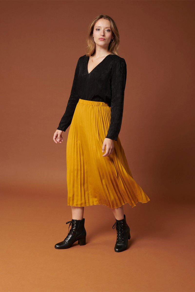 Karl Marc John - Jupe Plissée Taille Haute Jonah - Jaune