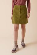 Karl Marc John - Jano Straight Velvet Skirt - Olive Green