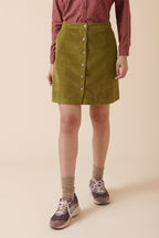 Karl Marc John - Jano Straight Velvet Skirt - Olive Green