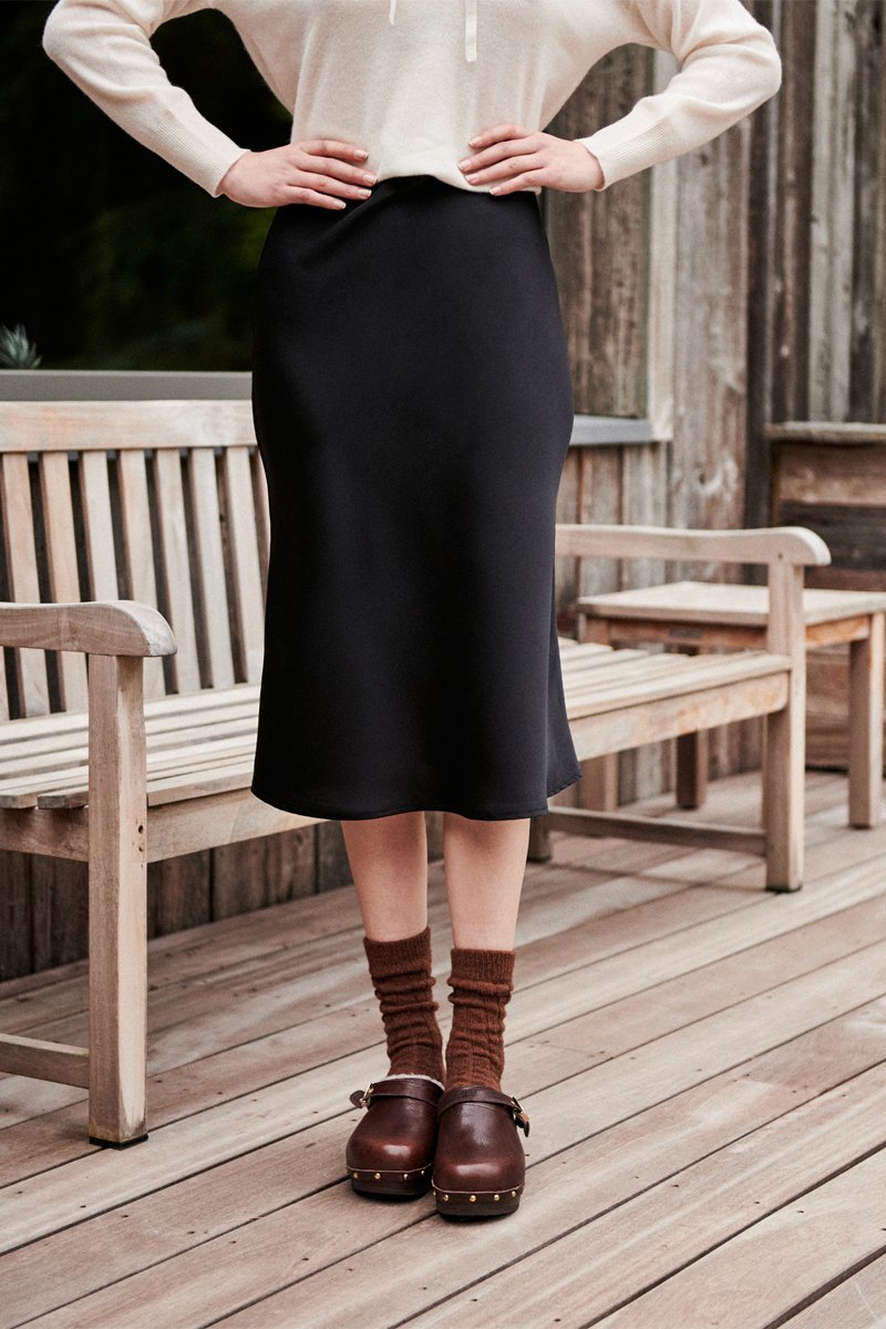 Karl Marc John - Falda Midi Junca - Negro