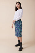 Jupe Midi Taille Haute Junatica - Bleu Marine