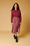 Karl Marc John - Falda midi de talle alto Janice - Rojo
