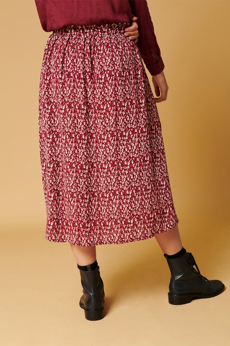 Karl Marc John - Falda midi de talle alto Janice - Rojo