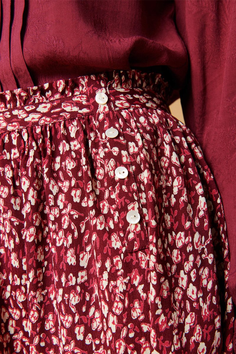 Karl Marc John - Falda midi de talle alto Janice - Rojo