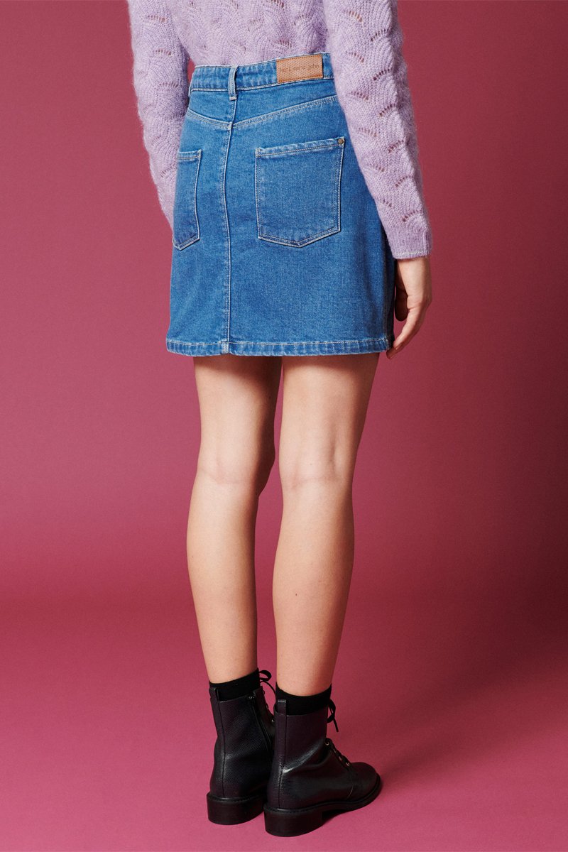 Karl Marc John - Jude High-Waisted Straight Denim Skirt - Sky