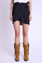 Berenice - Flowy Skirt with Knot - Black