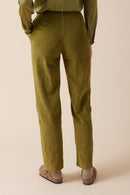 Pantalon En Velours Taille Haute Pyrex - Vert Olive