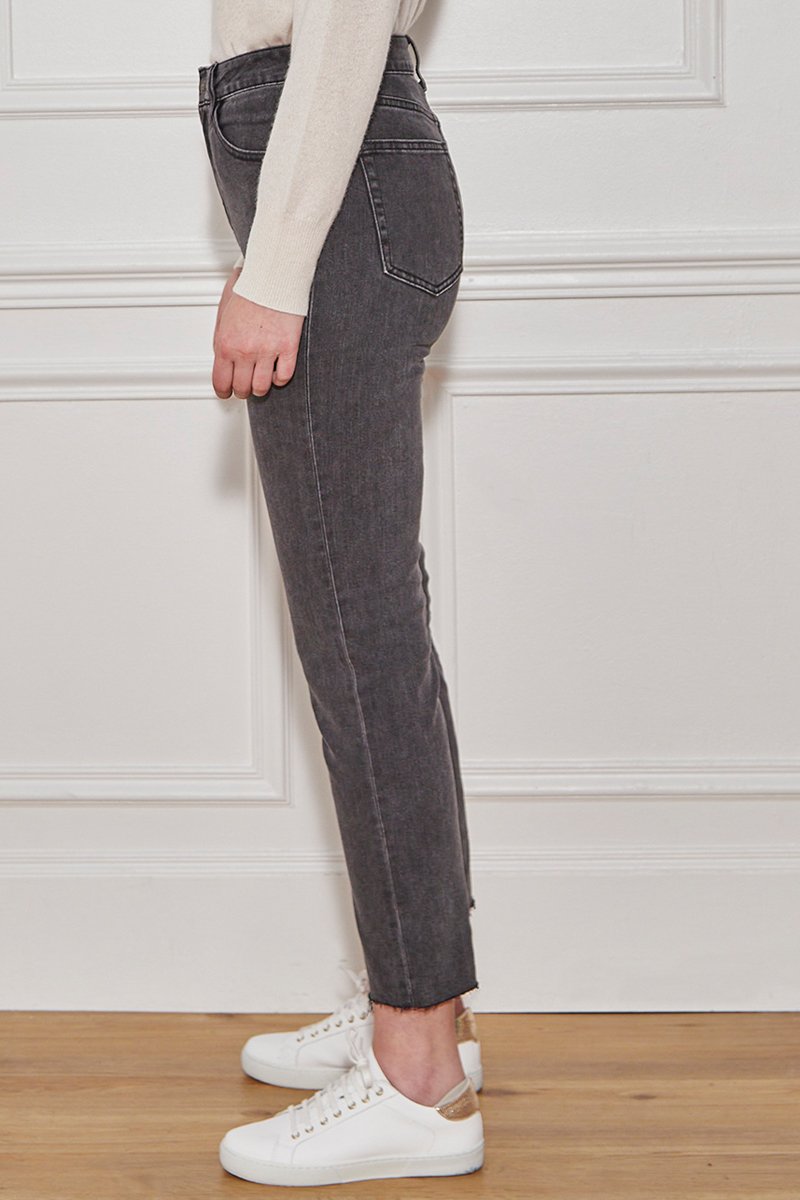 Jean 7/8 Taille Haute Pienda - Gris Foncé