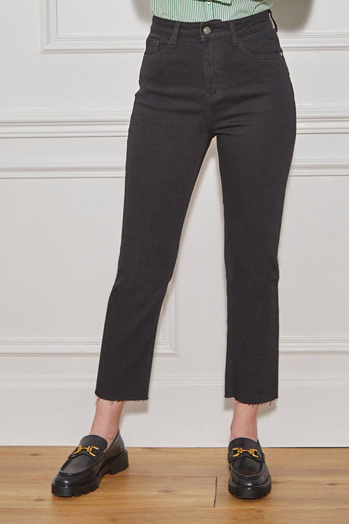 Pienda High Waisted 7/8 Jeans - Black