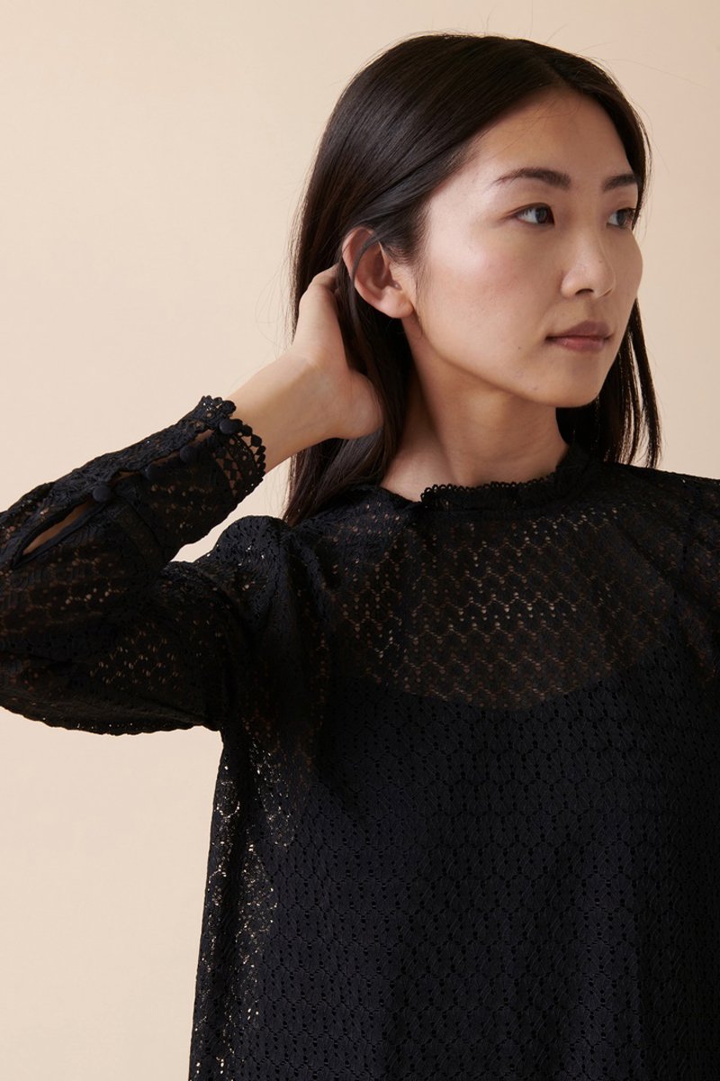 Blusa Tatras De Encaje - Negro