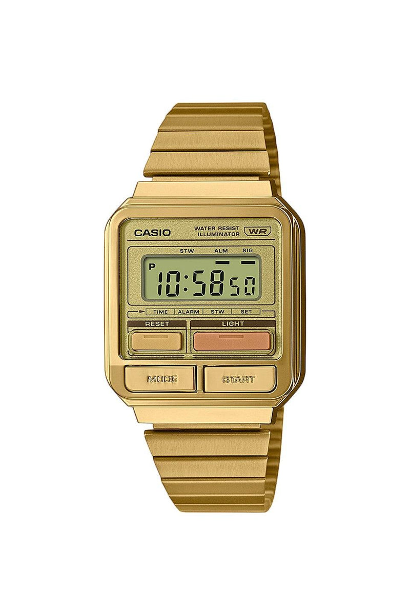Reloj digital de cuarzo de acero - Cronómetro - Oro