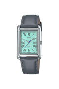 Quartz Leather Watch - Grey and Turquoise