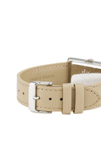 Reloj de cuarzo de cuero - Beige y salmón