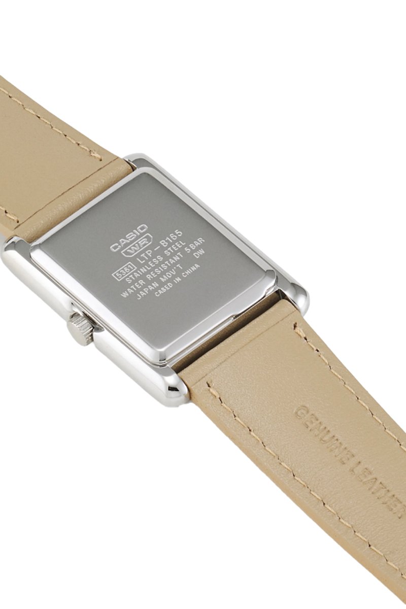 Reloj de cuarzo de cuero - Beige y salmón