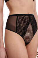 Chantelle - Tanga de talle alto Txture - Negro
