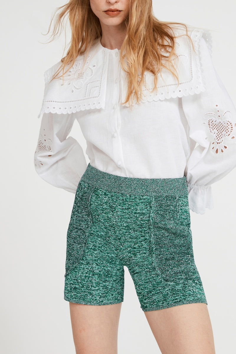 Claudie Pierlot - High-Waisted Shorts - Marl Green