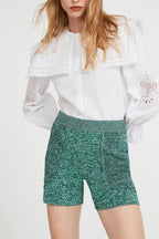 Claudie Pierlot - High-Waisted Shorts - Marl Green