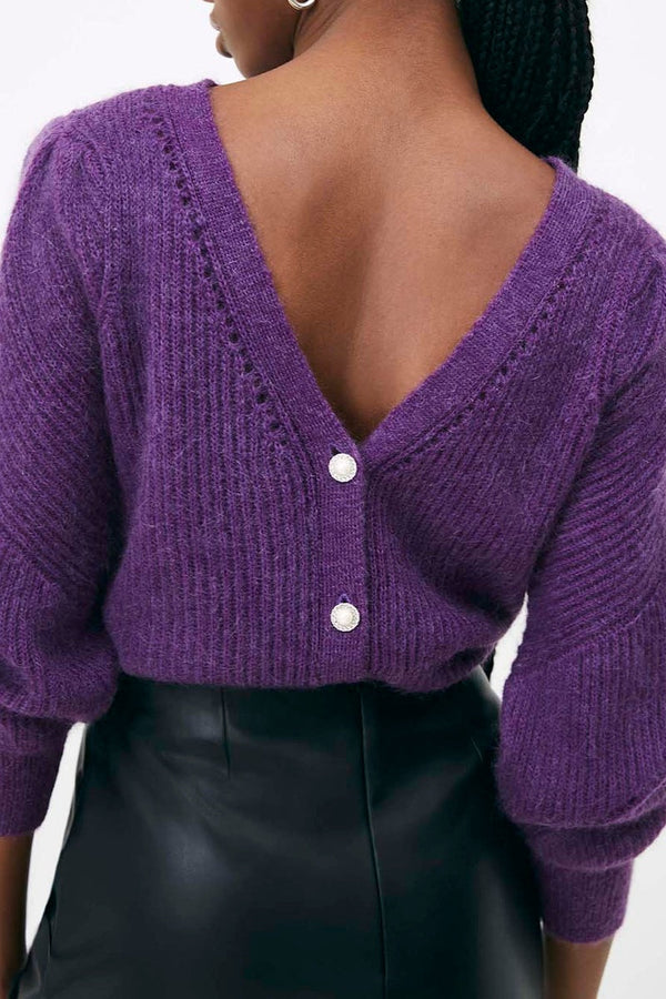 Gilet En Mohair Et Laine Pollen - Violet
