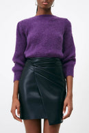Chaleco de lana de mohair y polen - Morado