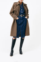 Crest Denim Midi Dress - Navy Blue