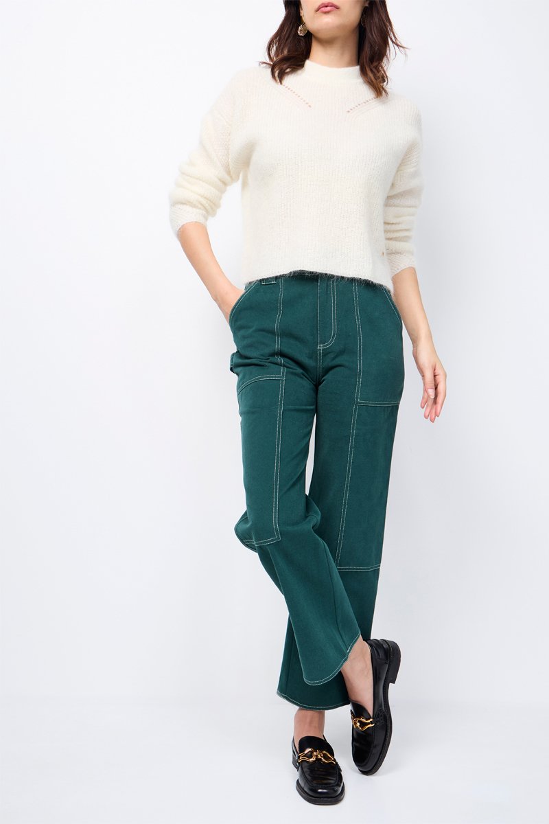 Pull En Mohair Et Laine Phily - Blanc Cassé